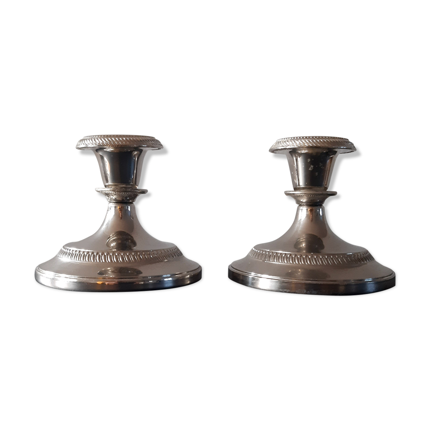 Duo de bougeoirs en zinc