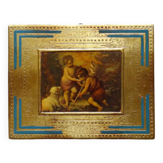 Reproduction wooden Florentine plaque