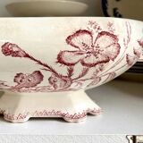 Soup tureen, earthenware salad bowl Clairefontaine, "Indiana" service.