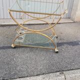 Vintage golden and glass kitchen trolley
