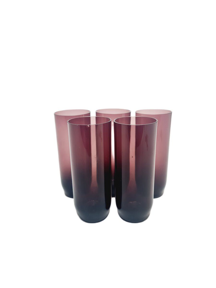 Postmodern cocktail glasses for Krosno Glassworks, Poland, 1970s, set of 5