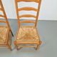 Vintage Brutalist Wicker Ladder Chairs, 1960s, Set of 2
