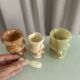 3 vases en onyx sculptées à la main