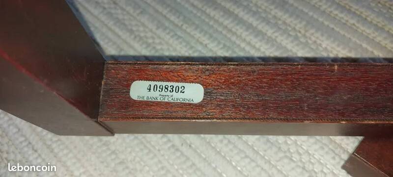 Table basse bois et verre fumé