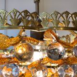 Murano ceiling light yellow flowers and glass balls 1970