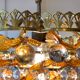 Murano ceiling light yellow flowers and glass balls 1970