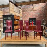 Set of 4 dad 1960's leather chairs