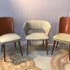 Set of 4 chairs and 1 armchair design 50s