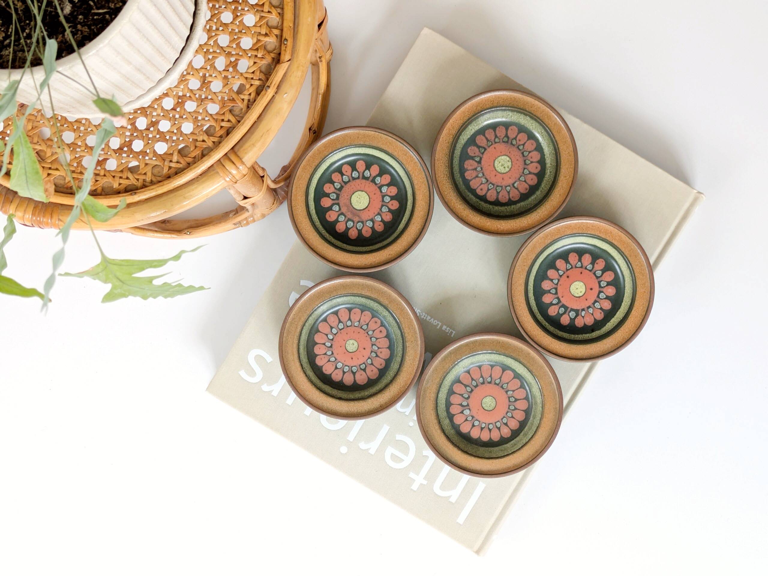 Set of 5 KMK ceramic coasters, West Germany, 1960s