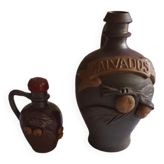 Set of 2 vintage calvados jugs