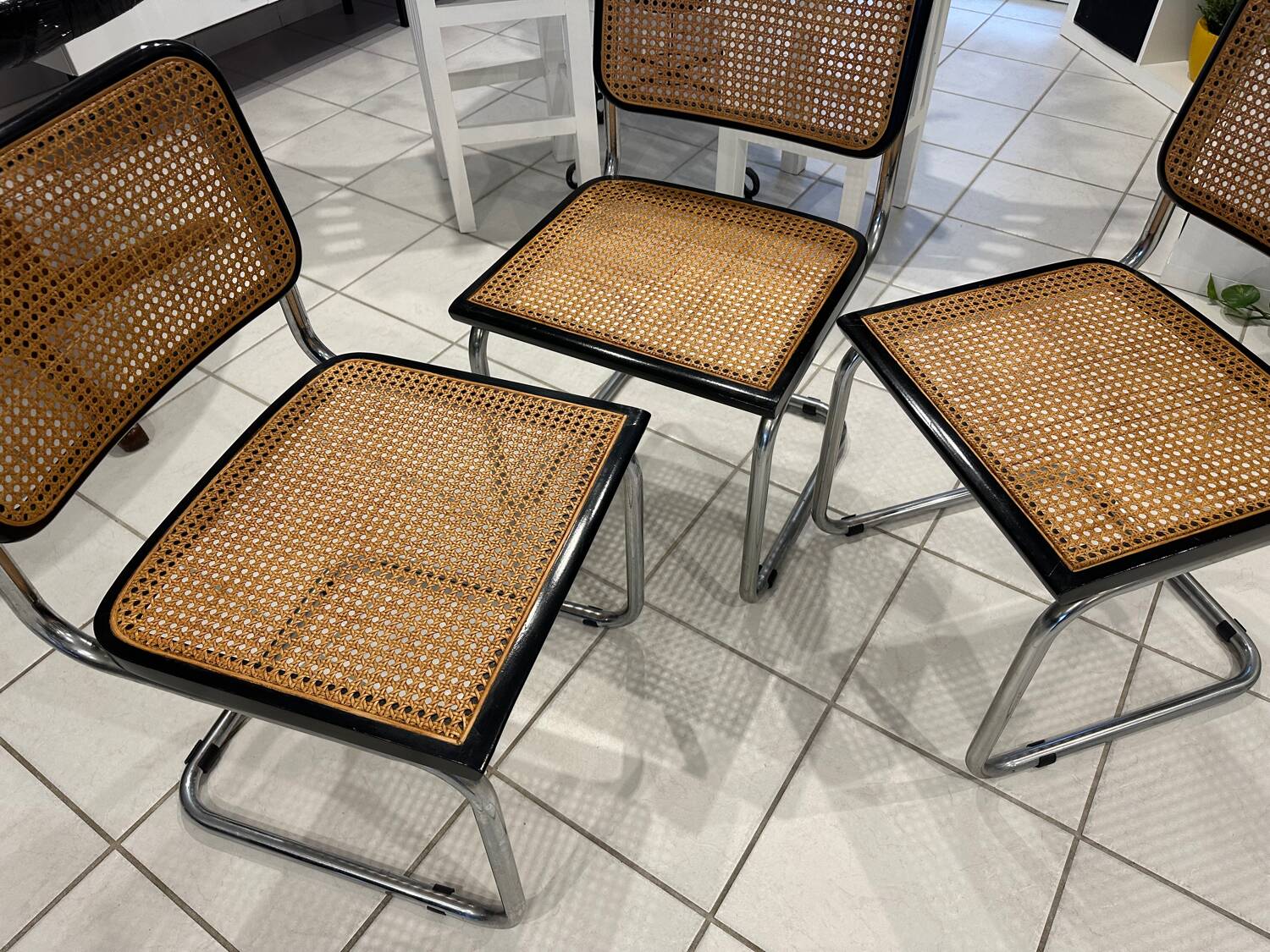 Set of 3 Cesca B32 chairs by Marcel Breuer, 1984.