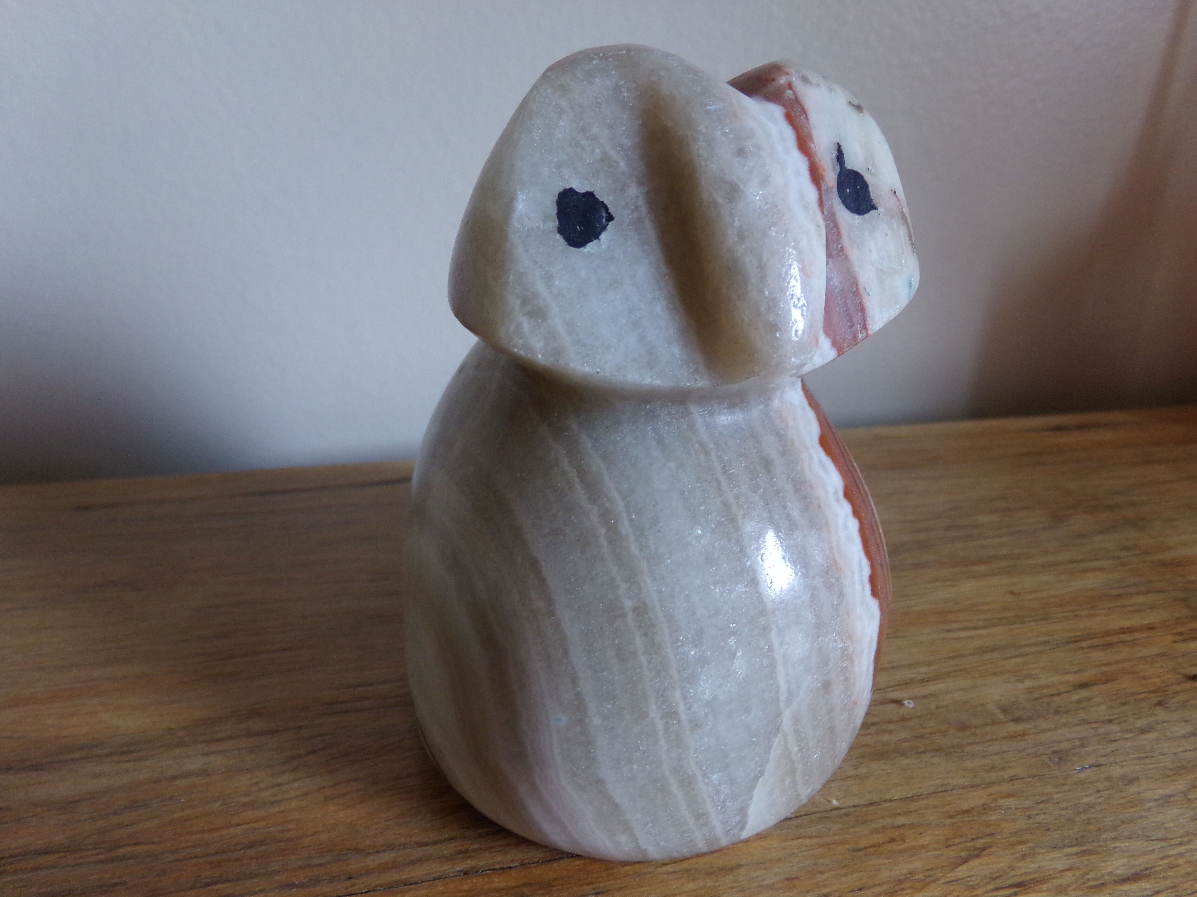 Alabaster owl paperweight