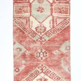 3x9 Red & Cream Vintage Persian Runner Rug, 80x280Cm