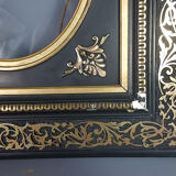 Napoleon III black and gold laqué frame, oval view 46x40 cm