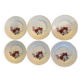 6 assiettes plates Gien décor R Busfield