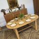 Extendable farmhouse table in solid oak