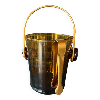 Vintage Amber Glass Ice Bucket