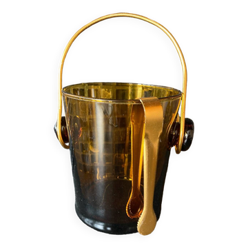 Vintage Amber Glass Ice Bucket