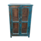 Blue wooden showcase