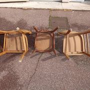 Set of 16 mismatched wooden bistro chairs - vintage - luterma