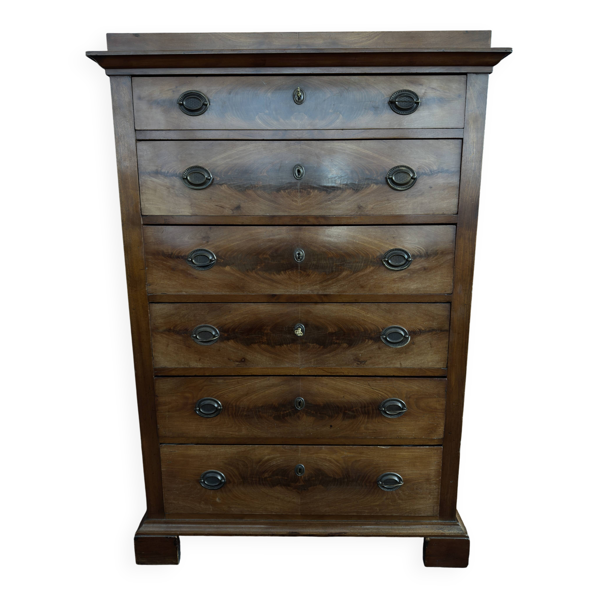 Chiffonnier en Placage de Noyer Style Restauration