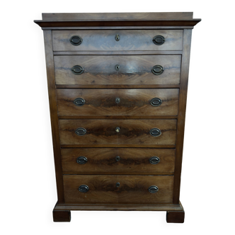 Chiffonnier en Placage de Noyer Style Restauration