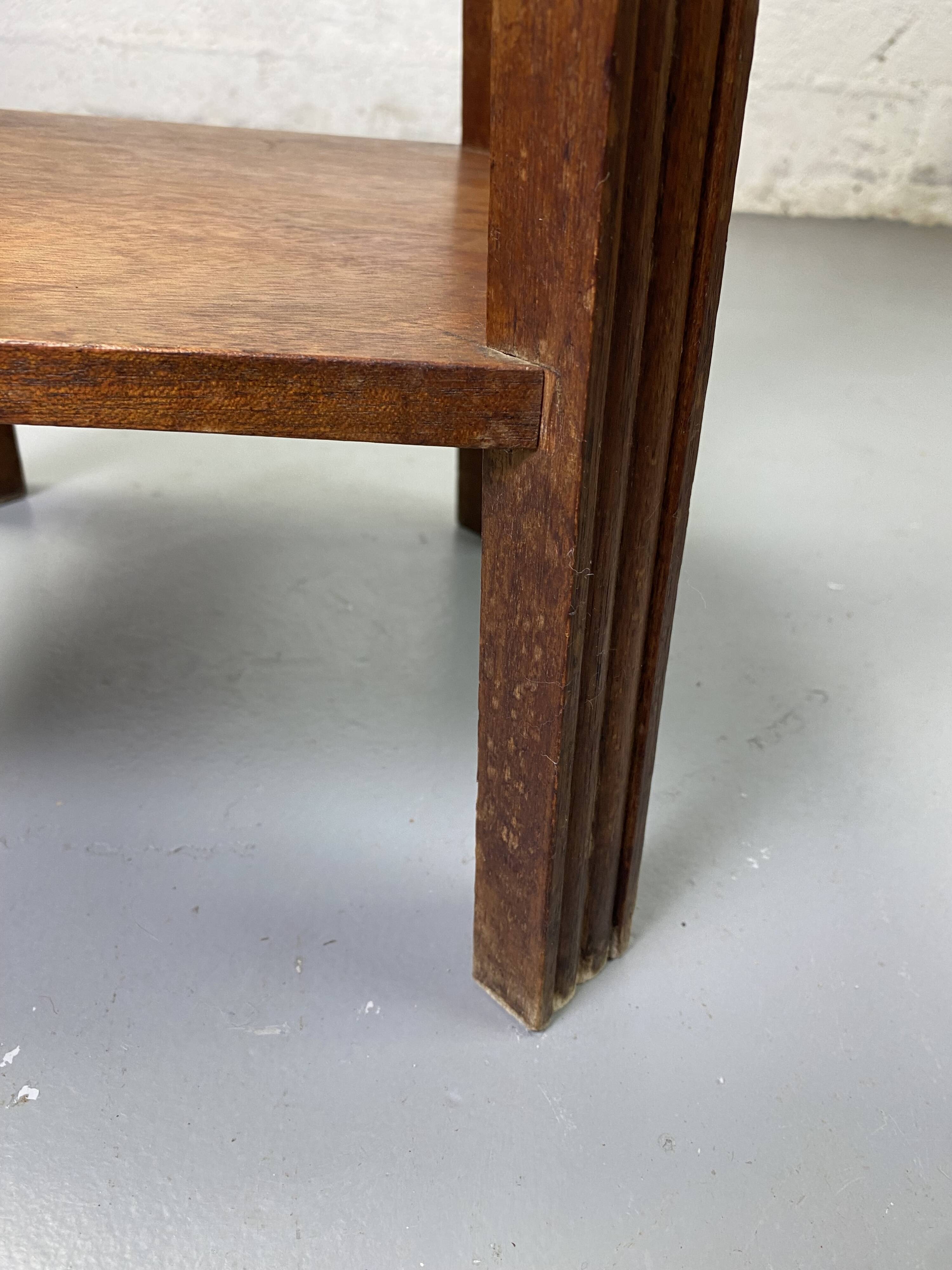 Wooden stool with marble top