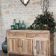 Buffet bas en bois exotique restauré