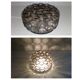 Round iron-ring glass ceiling lamp by Limburg Glashütte 1960s Germany