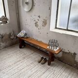 Pair of walnut benches 1900