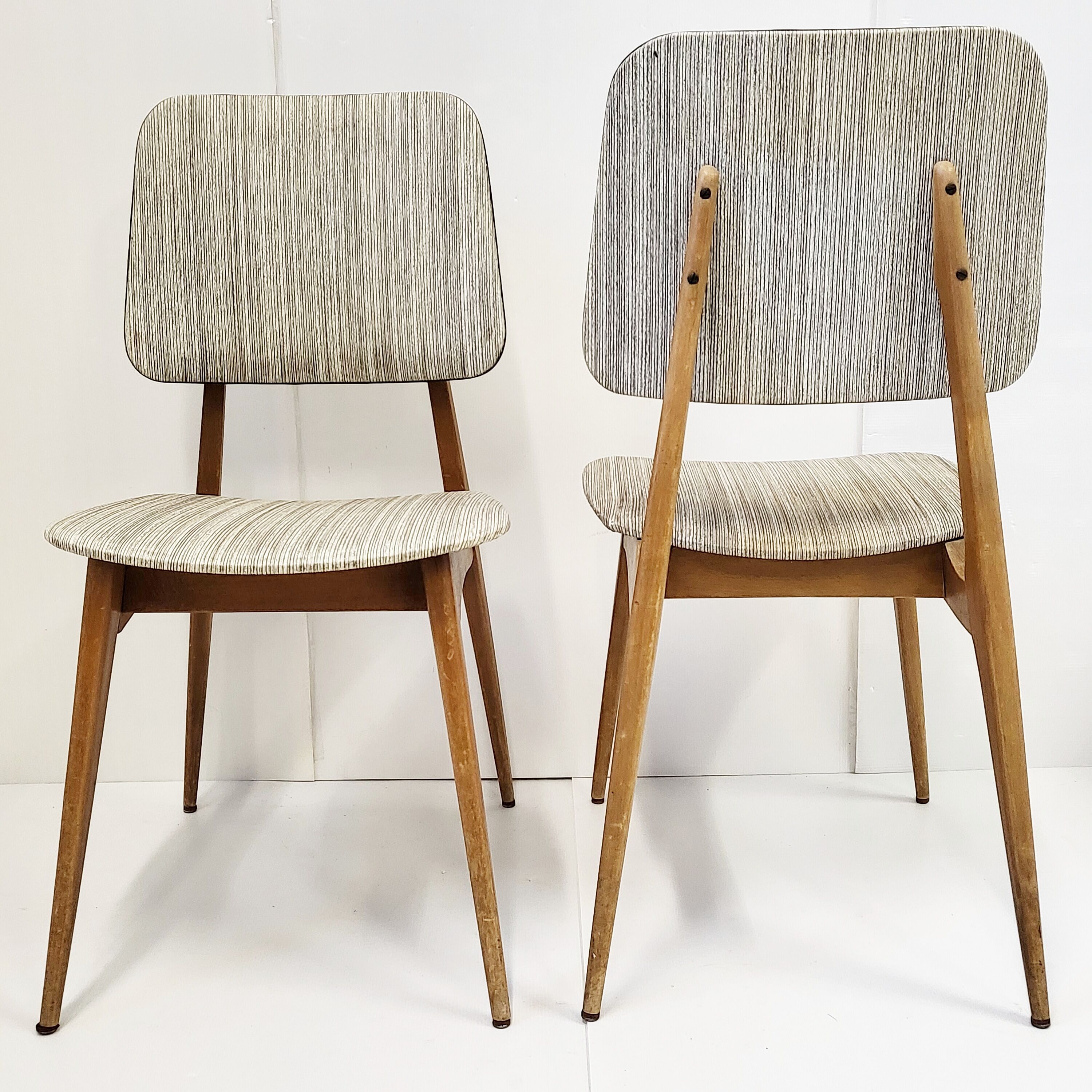 Suite of 6 vintage chairs 1950