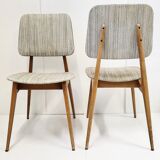 Suite of 6 vintage chairs 1950