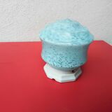 Plafonnier en verre de Clichy bleu moucheté