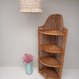 Tall rattan shelf