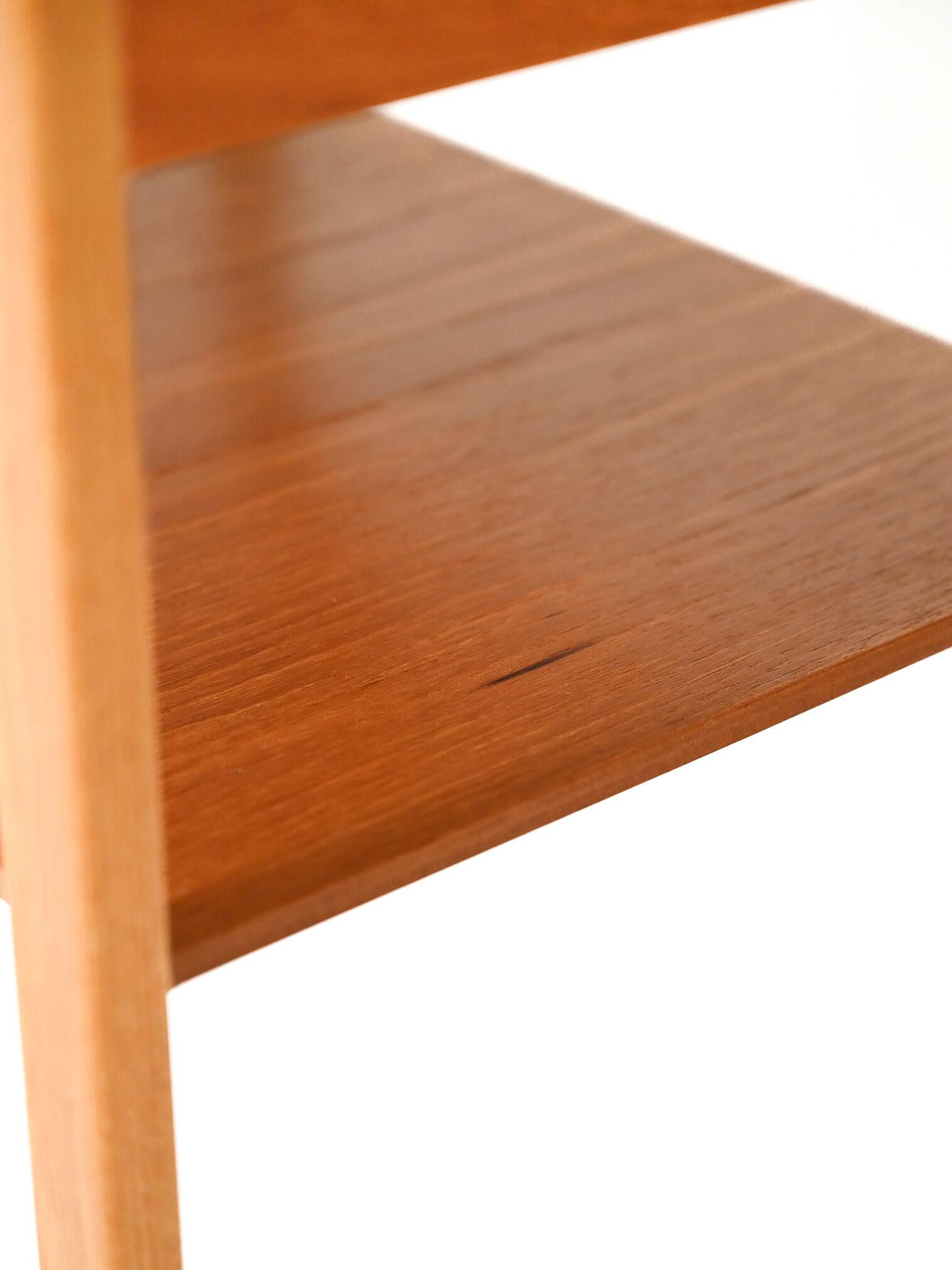 Pair of Scandinavian bedside tables from the 1950s–60s with carved handle