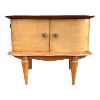 Wood and lacquered varnish bedside table, 1950s.
