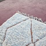 Beni Ouarain rug 300x200 cm – Thick ivory wool, diamond patterns