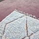 Tapis Beni Ouarain 300x200 cm – Laine épaisse ivoire, motifs losanges