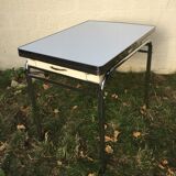 White vintage formica table 60s