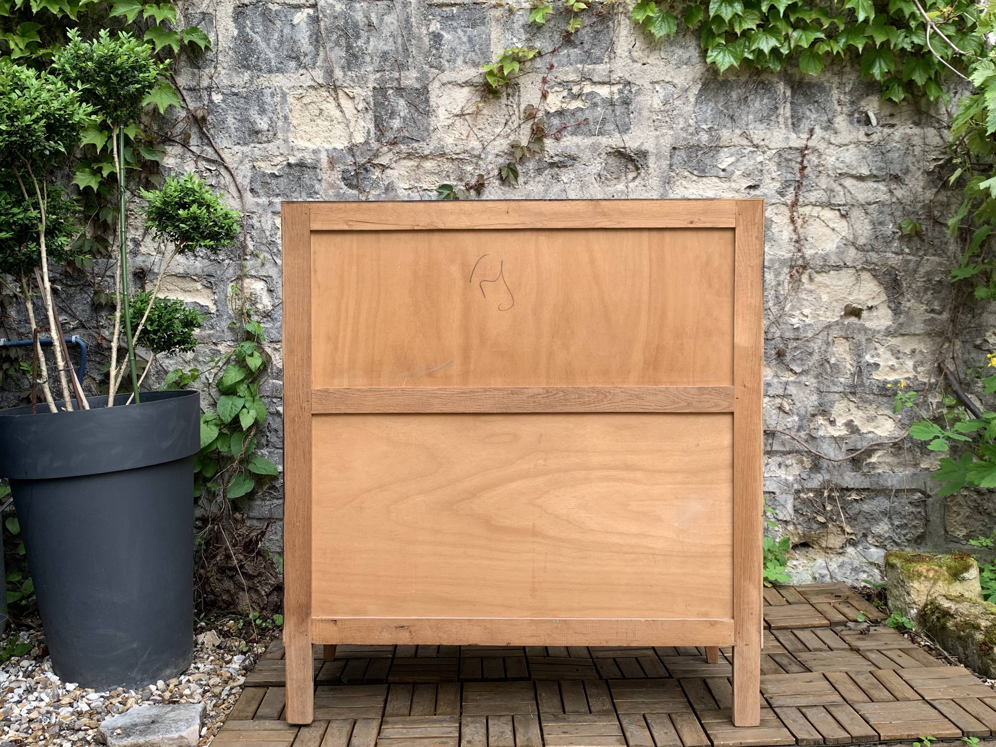 Commode pieds compas et chêne brut massif  1960