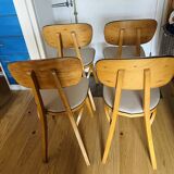 Chaises Bistrot Chêne Claire Vernis (Baumann) Pied compas