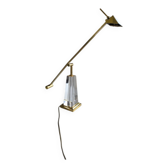 Brass and plexiglass desk lamp from the 80s