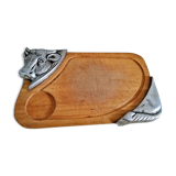 Old cutting board log wood deco metal