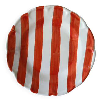 Set of 20 cm striped plates