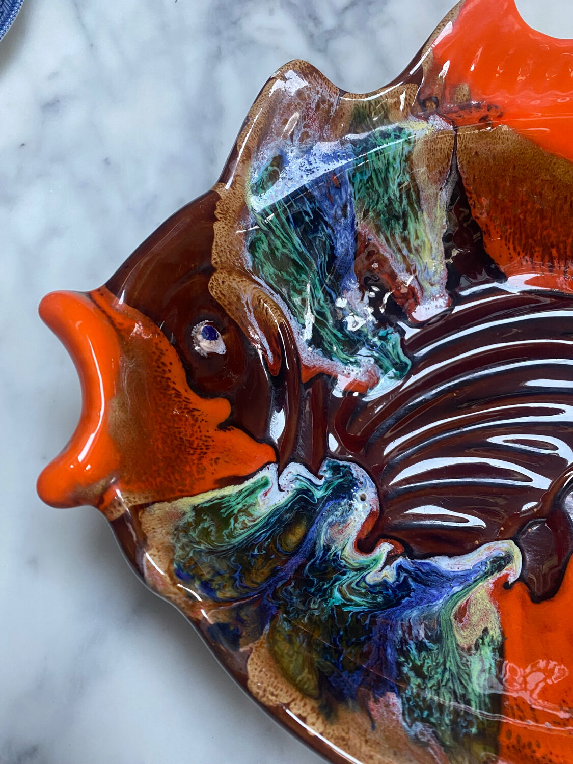 XL fish platter, vintage Vallauris style