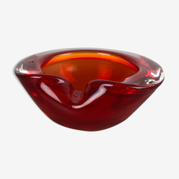 Large Murano Glass "sommerso" Bowl Element shell Ashtray Murano, Italy, 1970s