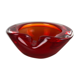 Large Murano Glass "sommerso" Bowl Element shell Ashtray Murano, Italy, 1970s