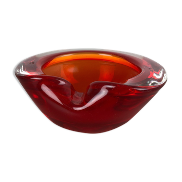 Large Murano Glass "sommerso" Bowl Element shell Ashtray Murano, Italy, 1970s