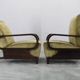 1930s rare restored adjustable Art Deco armchairs, Czechoslovakia