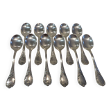 11 silver-plated ice cream scoops by Christofle Marly, 13.3 cm